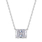 BETXEU】 S925 Ice flower cutting high carbon square necklace