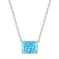 BETXEU】 S925 Ice flower cutting high carbon square necklace