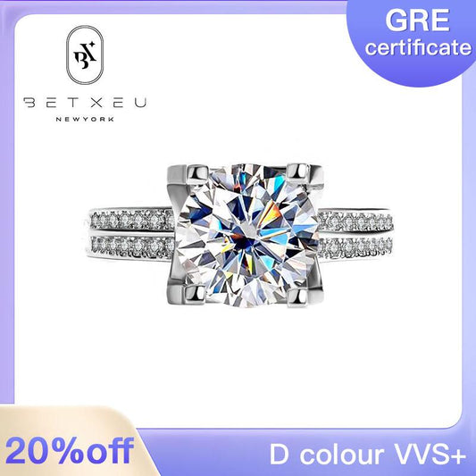 [BETXUE B05] Classic bull head 3 carat moissanite ring