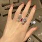 319【BETXEU】S925 Silver Butterfly Natural Stone Ring