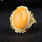 273【BETXEU】S925 Natural handmade beeswax Yellow ring