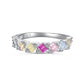 [BETXUE A01]  S925 Silver Ring Barbie Girl Rainbow Full Dopamine Ring