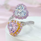 423 [BETXUE] Lovebond Gem Duet S925 Ring two stone collection