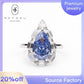 255 [BETXEU]  Eye of the Alps S925 Pear Shape blue ring /earring