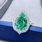 438【BETXEU】Elegance Green Teardrop S925 RING