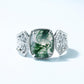 243 [BETXEU] new S925 silver green moss open agate ring