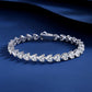 293 [BETXUE] S925 Silver Moissanite Classic Single Row Heart-Shaped Tennis Bracelet