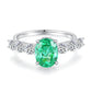 13 [BETXEU JEWELRY]  EMERALD GREEN S925 8A High carbon Ring collection