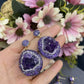 265 [BETXEU] S925 amethyst purple earrings