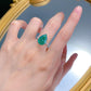 372【BETXEU】Ballet Girl High Carbon Diamond 10*14mm Teardrop-shaped Green Wedding S925 Ring