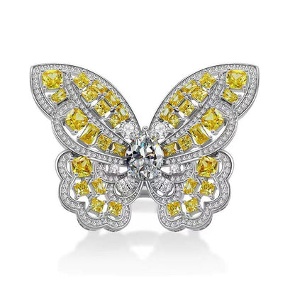 36[BETXEU C94] Rainforest Butterfly S925 high carbon ring