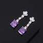 122【BETXEU】Purple set S925 Earrings/ring/necklace high carbon Daily