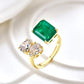 423 [BETXUE] Lovebond Gem Duet S925 Ring two stone collection