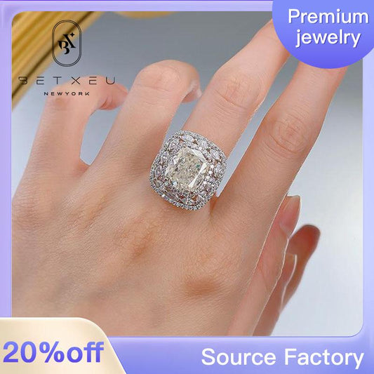 310 [BETXEU] Billionaire's Dream S925 10*12 wedding ring lab created 5 carats ice flower cutting