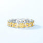 220 [BETXEU ]S925 silver fat square goose yellow high carbon ring