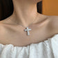 【BETXEU】S925 Cross High Carban Necklace