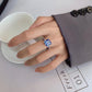 253 [BETXEU] New S925 Silver High Carbon Princess Ring