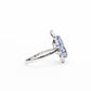 255 [BETXEU]  Eye of the Alps S925 Pear Shape blue ring /earring