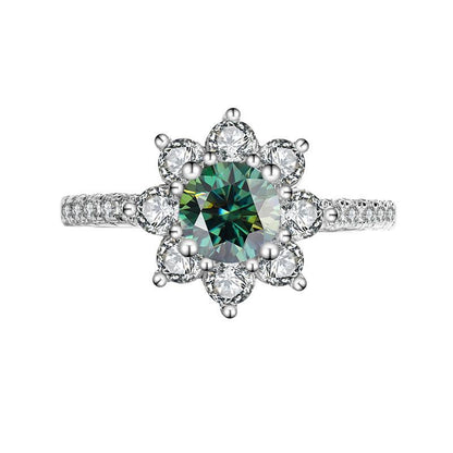 [BETXUE B27] Sunflower Moissanite Ring 1CT/2CT