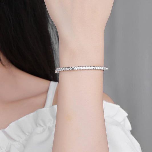 406 [BETXEU] Silver Galaxy Sparkle S925 Bangle