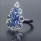 255 [BETXEU]  Eye of the Alps S925 Pear Shape blue ring /earring