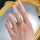 73【BETXEU】2023 S925 Silver 4 Carat Rectangular Fancy Yellow Ice Flower Cut 8*10 High-Carbon RING