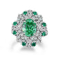 13 [BETXEU JEWELRY]  EMERALD GREEN S925 8A High carbon Ring collection