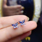 238 [BETXEU] S925 sapphire royal blue butterfly stud earrings