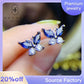 238 [BETXEU] S925 sapphire royal blue butterfly stud earrings