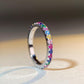 92【BETXEU】Eileen 2023 New Design S925 Rainbow Gems-tone Full Square Ring Inspired