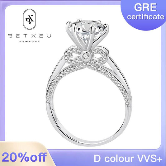 [BETXUE B43]  Garland 3CT S925 Mosanite Ring