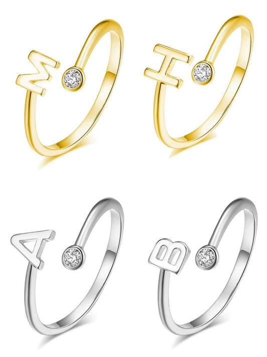 385 [BETXEU JEWELRY] Initial Letter Adjustable S925 LEAVE A NOTE IF NEED GOLD