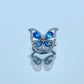 186【BETXEU】S925 Topaz blue butterfly ring Adjustable