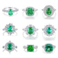 13 [BETXEU JEWELRY]  EMERALD GREEN S925 8A High carbon Ring collection