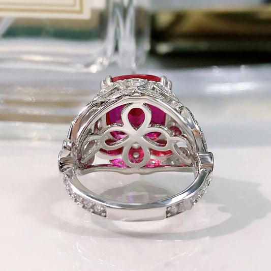 464【BETXEU】Royal Rose Red Square S925 Ring