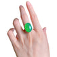 375【BETXEU] High Ice Green Jadeite Elegant Style Large Oval 15*20mm Agate S925 Ring