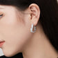 104【BETXEU】S925 Heart-shaped Earrings for Women  Rectangular Pink Zircon