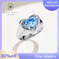 241 [BETXEU] s925 Glossy Love Heart Shape blue ring