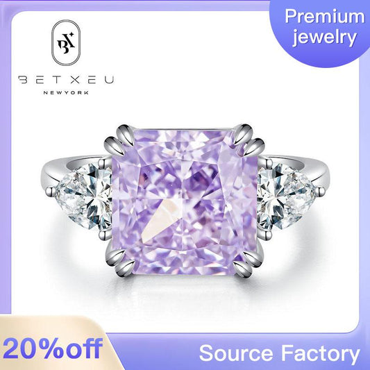 118【BETXEU】Lavender S925 Ring high carbon