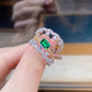 13 [BETXEU JEWELRY]  EMERALD GREEN S925 8A High carbon Ring collection