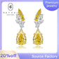 172【BETXEU】S925 Yellow pear earrings