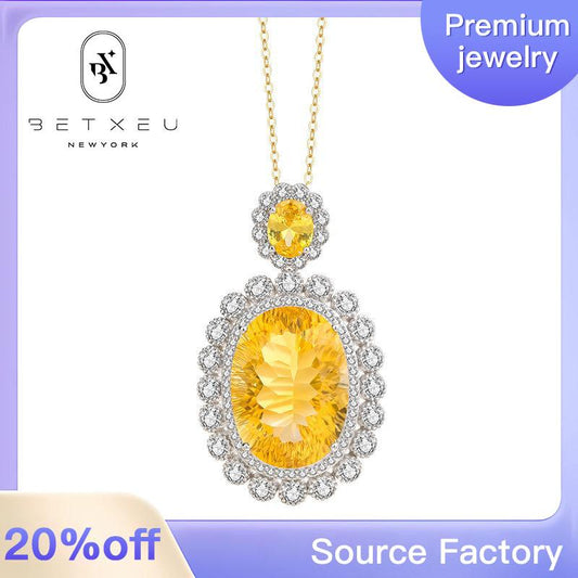 [BETXUE D22] Natural oval citrine necklace