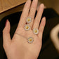 【BETXEU】Smail daisy ring earring necklace set S925