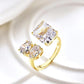 423 [BETXUE] Lovebond Gem Duet S925 Ring two stone collection