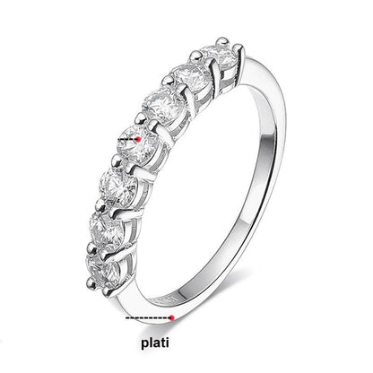 165【BETXEU】S925 7 PRINCESS ring band colorful