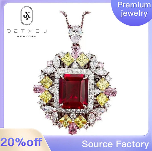 [BETXEU JEWELRY] Luxury Red S925 High Carbon Pendant