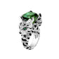 198 [BETXEU ] 925 High Carbon Diamond Green Tourmaline ring